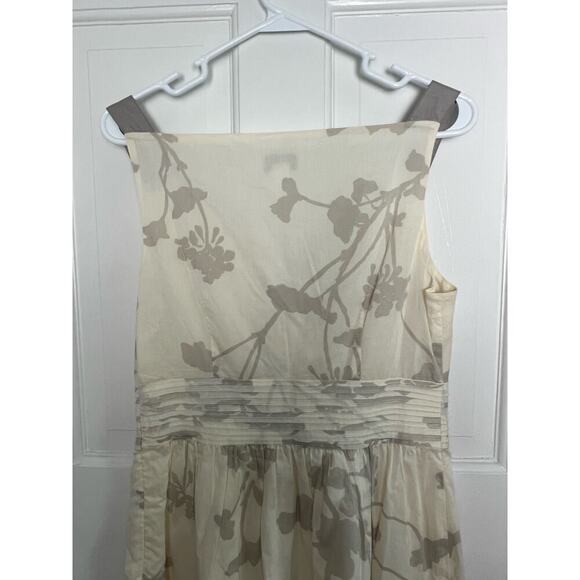 NEW Ann Taylor Loft Women's 6 Floral Cotton Midi Dress White Gray Babydoll Tank - Picture 13 of 16
